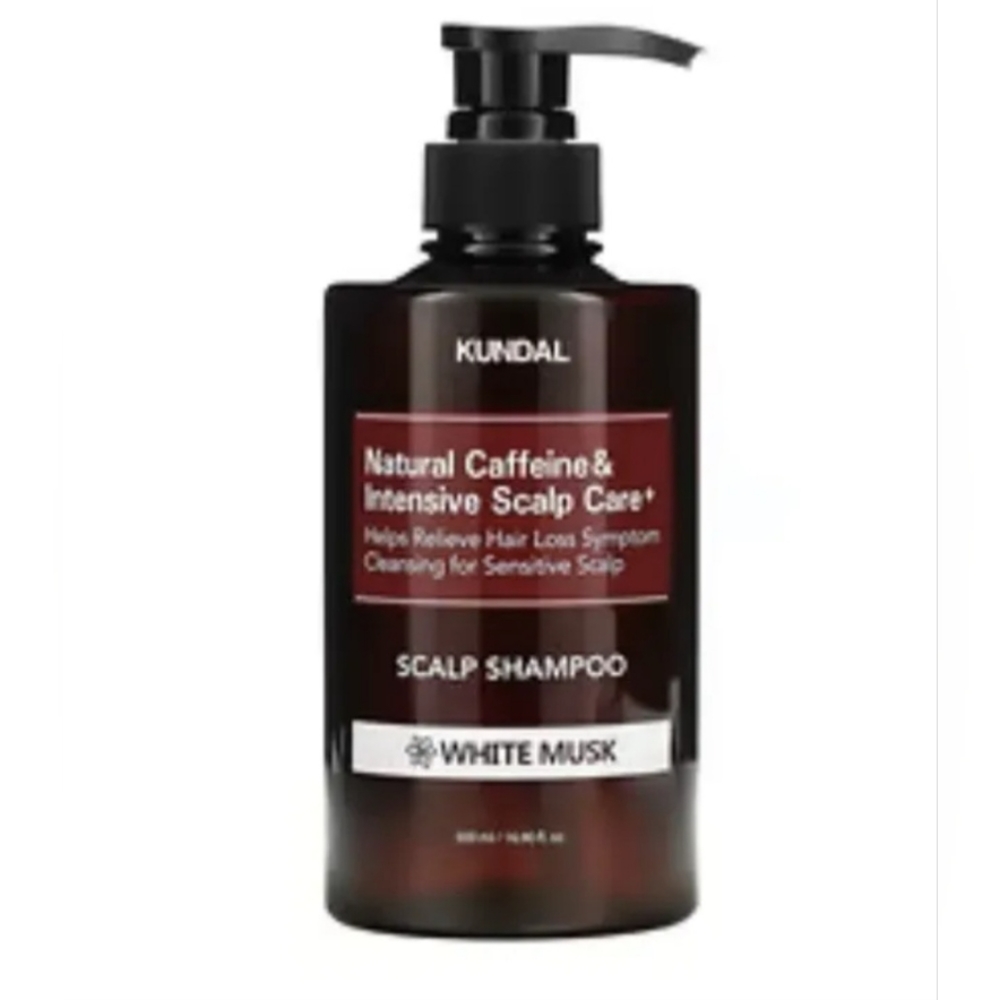 NEW KUNDAL CAFFEINE ANTI-HAIR LOSS SHAMPOO Scalp Care Deep Cleansing white musk